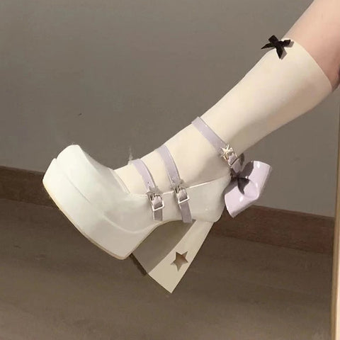 Women 2023 Spring Punk Thick Heel