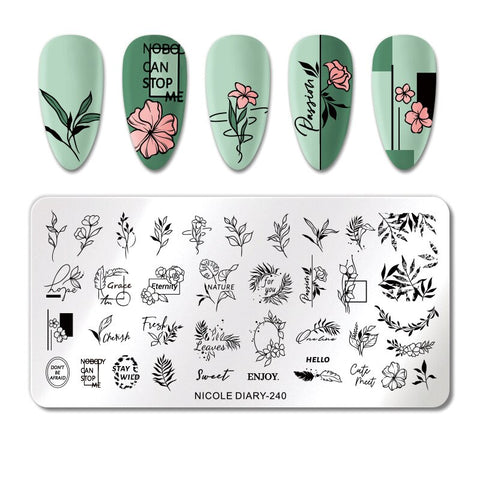 New Marble Abstract Geometry Nail Stamping Plates