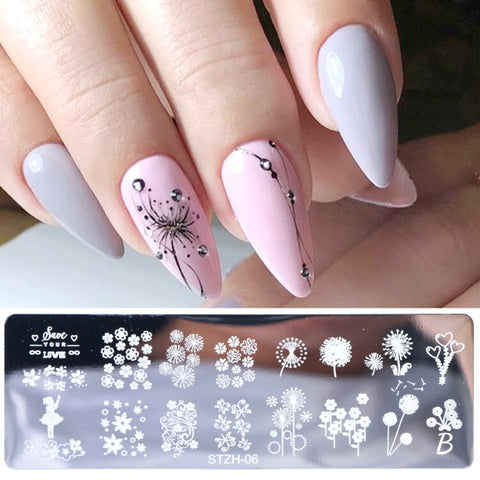 New Nail Stamping Lace Petals