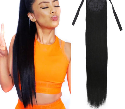 32Inch Water Wave Afro Pony Tail Women Hairpiece