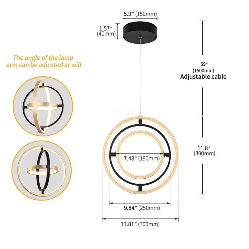 Rotatable LED Modern Pendant Light