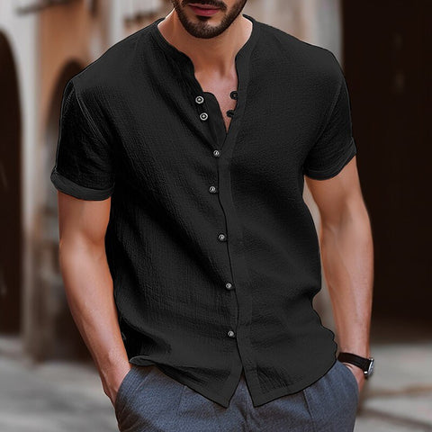 Summer Men Casual Cotton Linen Shirt
