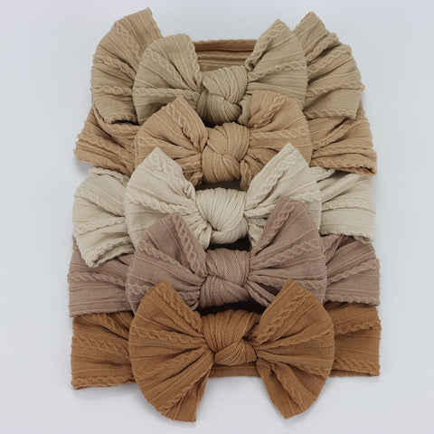 5pcs/Lot Cable Knit Bow Baby Headbands