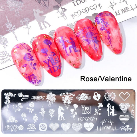 New Nail Stamping Lace Petals