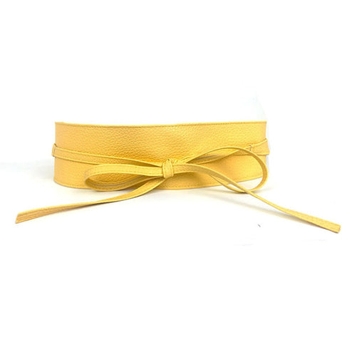 Women Dress Leather Bowknot Wide Belts