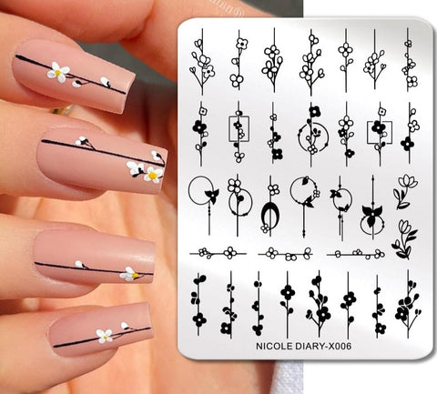 New Flower Leaves Nail Stamping Plates