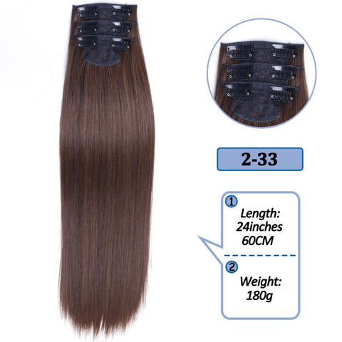 New Long Straight Clip In Hairpiece Hair Extensions