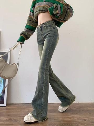 High Waist Aesthetic Y2k Denim Trousers
