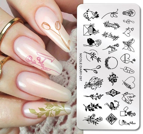 New Flower Leaves Nail Stamping Plates
