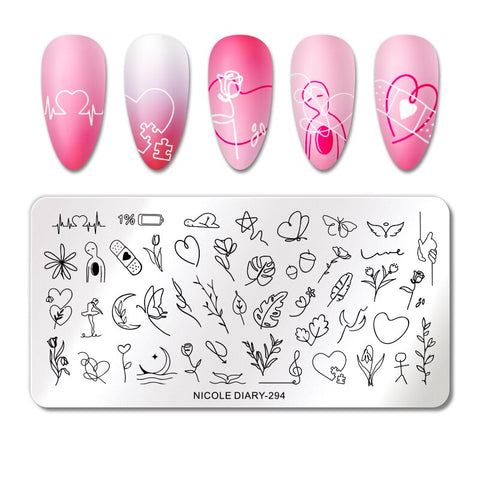 New Marble Abstract Geometry Nail Stamping Plates
