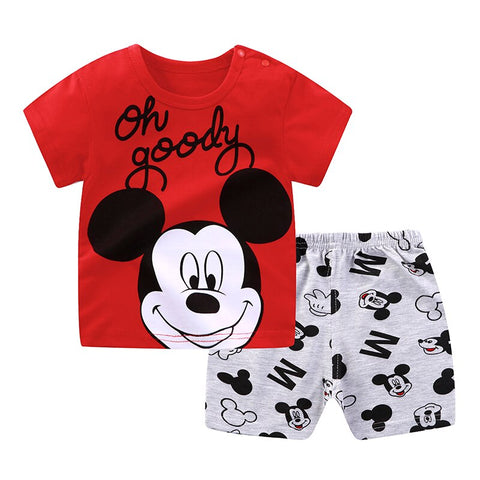 Kids Summer Disney Mickey Mouse Sport Clothing