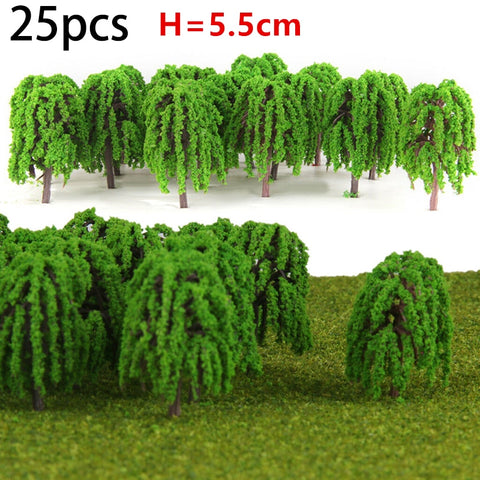 20/70pcs Plastic Model Train Artificial Miniature Tree