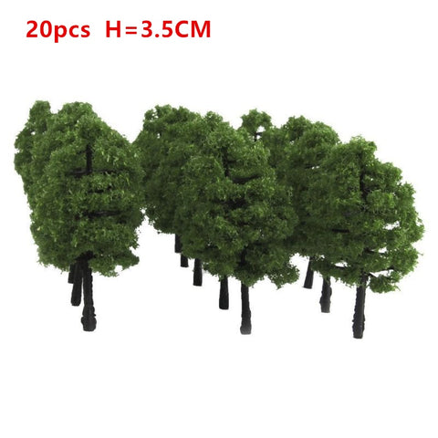 20/70pcs Plastic Model Train Artificial Miniature Tree