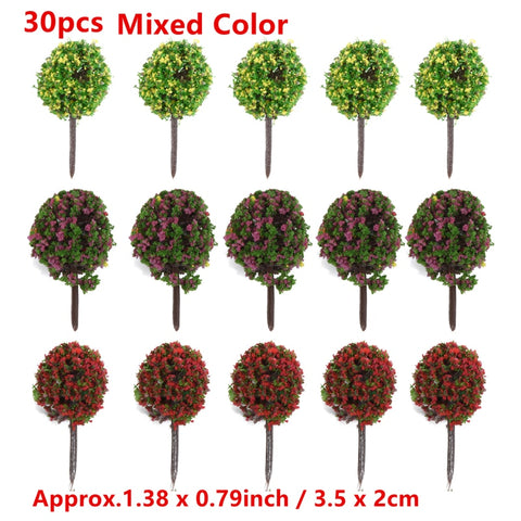 20/70pcs Plastic Model Train Artificial Miniature Tree