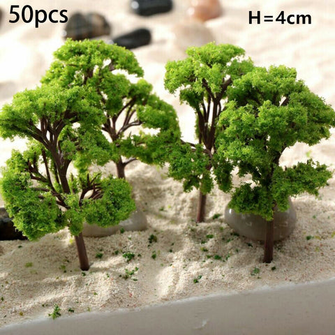 20/70pcs Plastic Model Train Artificial Miniature Tree
