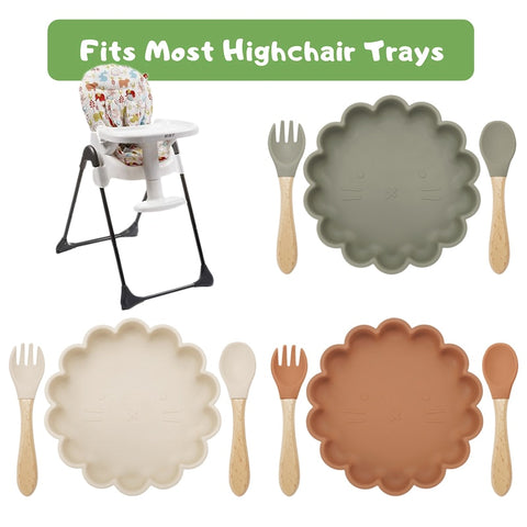 3pcs Baby Fork Plate Spoon