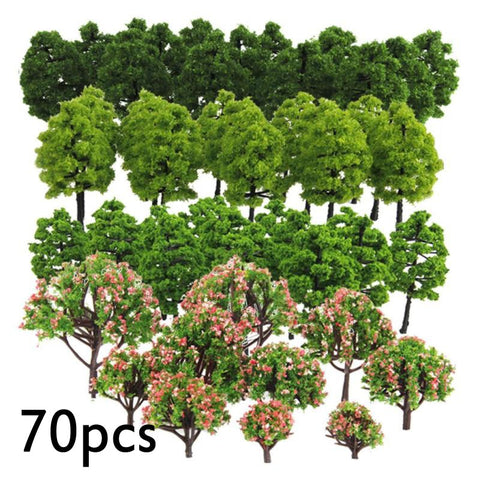 20/70pcs Plastic Model Train Artificial Miniature Tree