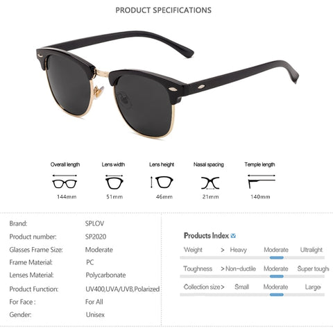 New Fashion  Semi Rimless Polarized Sunglasses