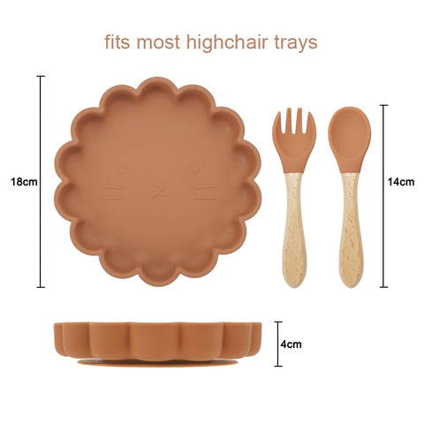 3pcs Baby Fork Plate Spoon