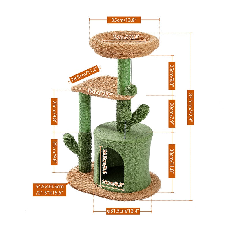Sisal Cactus Cat Scratching Tree House