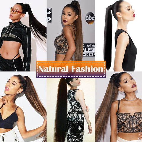New Long Straight Pony Tail Synthetic Hair