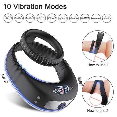 Couple Rings Vibrating Penis Cock Ring Sex Toys for Men