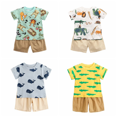 Boys Summer Cartoon Clothing Sets