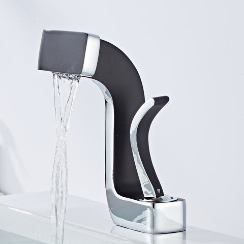 Brass Gold White Bathroom Basin Faucet