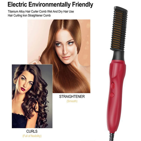 New 2 In 1 Hair Straightener Brush