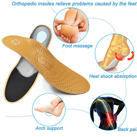 women  Leather orthotic Flat Feet Arch