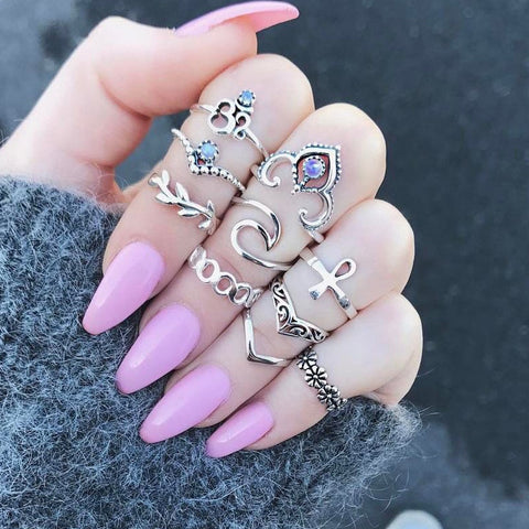 Women Vintage Boho  Figure Rings Sets