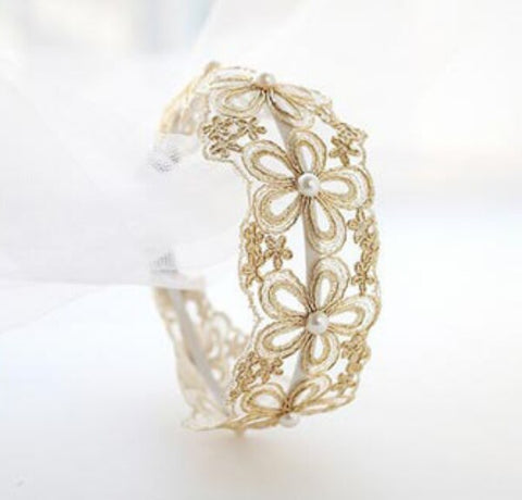 Women Embroidery Flower Wide Headbands