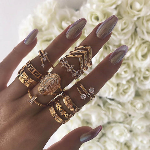 Women Vintage Boho  Figure Rings Sets
