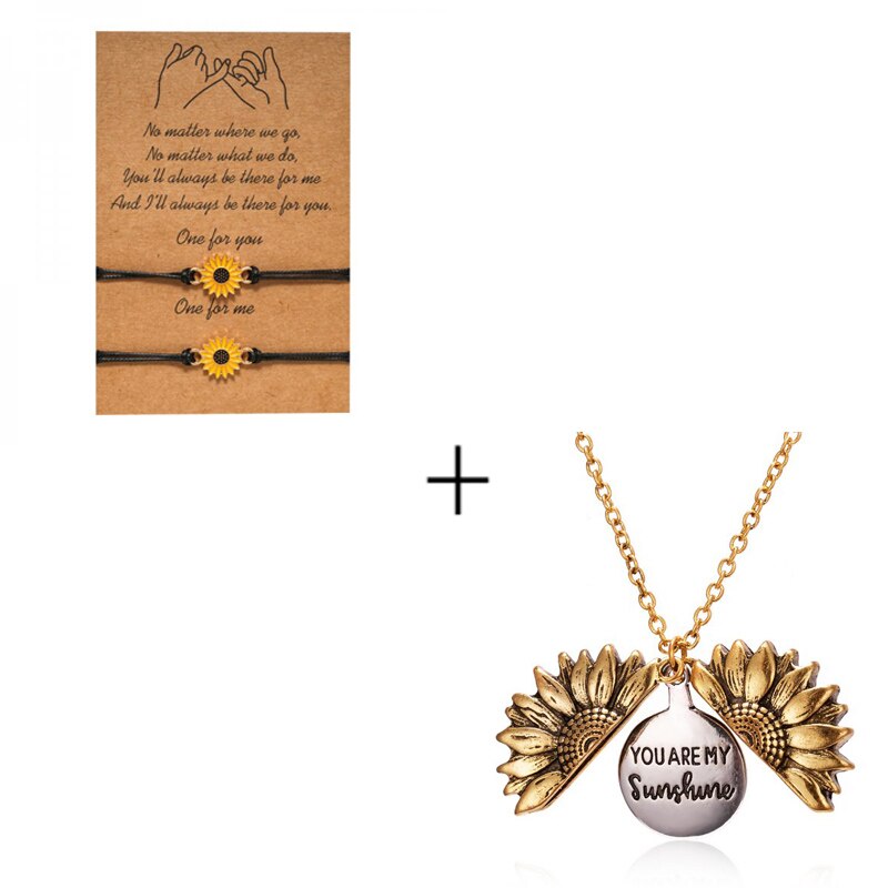 Women Men Sunflower Pendant  Necklaces