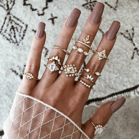 Women Vintage Boho  Figure Rings Sets