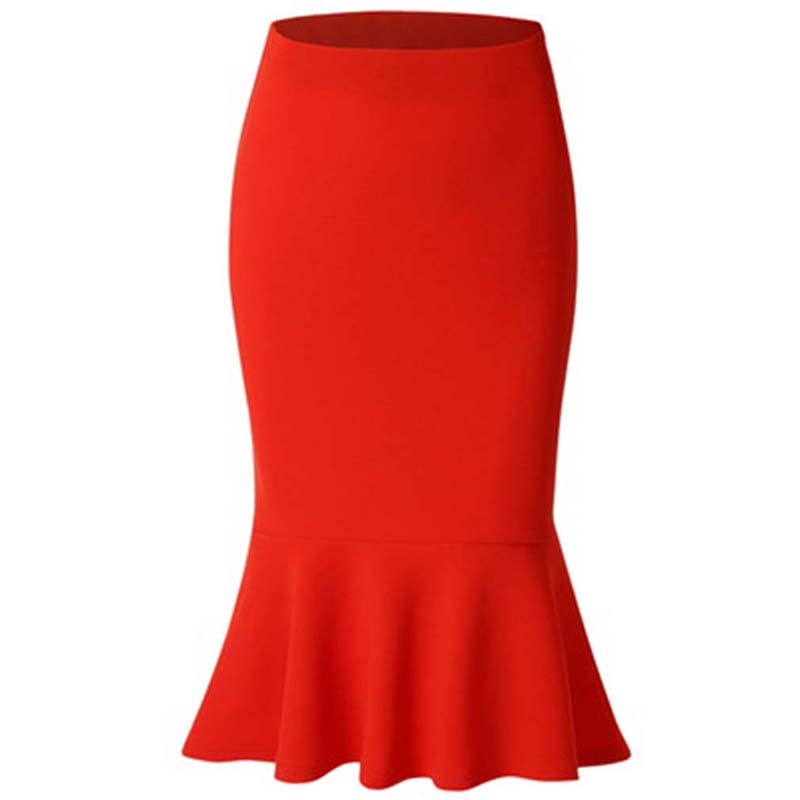 Women  Elastic High Waist Ruffles Skirts