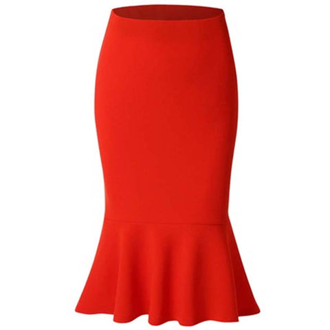 Women  Elastic High Waist Ruffles Skirts