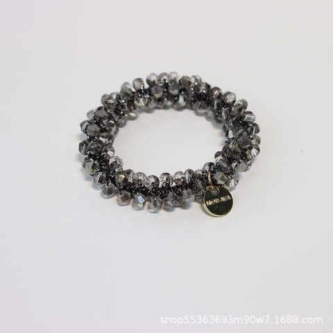 Women Elastic Crystal Pearl Hair Ring