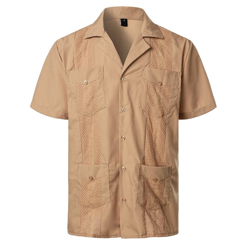 Cuban Camp Collar Guayabera Shirt