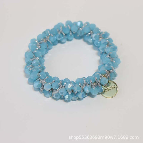 Women Elastic Crystal Pearl Hair Ring