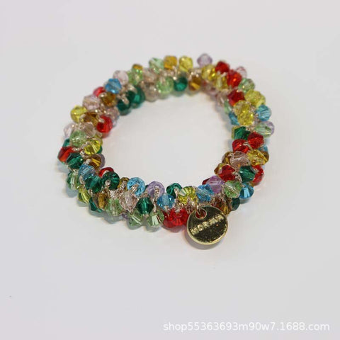 Women Elastic Crystal Pearl Hair Ring
