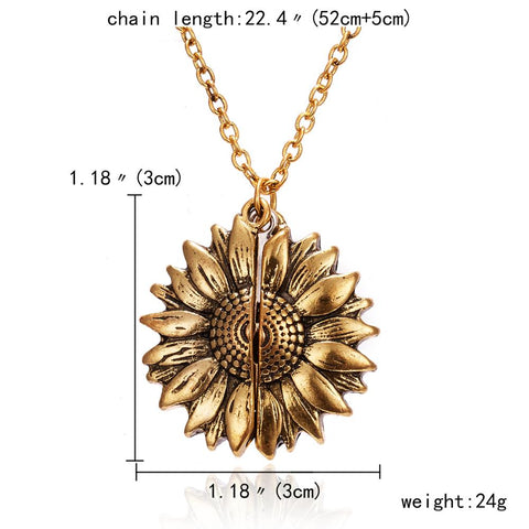 Women Men Sunflower Pendant  Necklaces