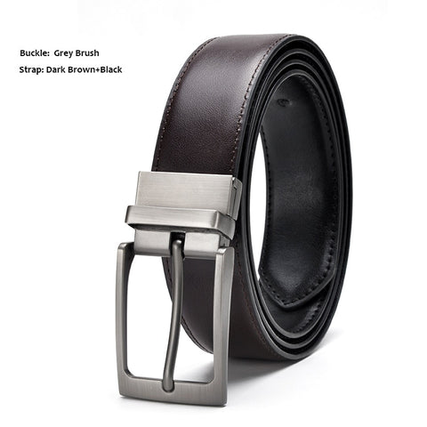 Men Leather Reversible Buckle Belt