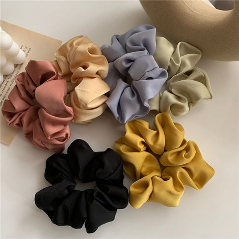 Women Silk Scrunchie Elastic Multicolor Hair Band