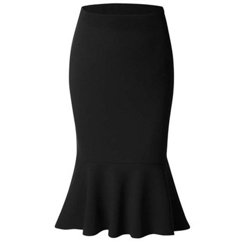 Women  Elastic High Waist Ruffles Skirts