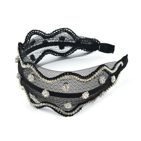 Women Embroidery Flower Wide Headbands