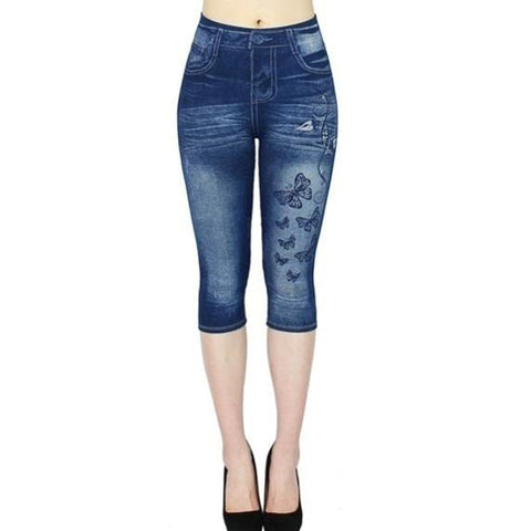 Women Stretch Printed Leggings Short