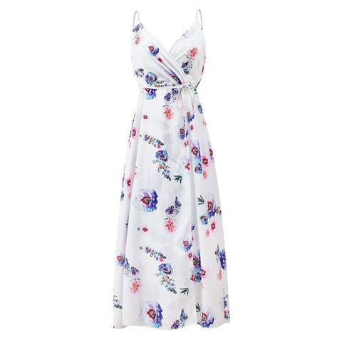 Women Floral Print Beach Party Slip Dresses
