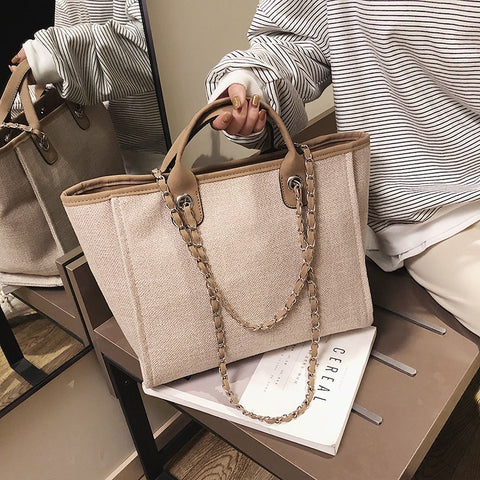 Women  Canvas Large Shopping Handbag