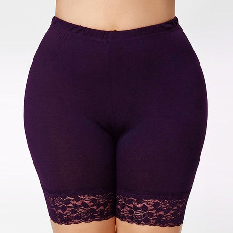 Women Short Leggings Lace Trim Skirt